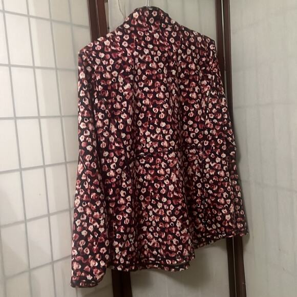 T BY‎ TALBOTS 1/4 ZIP FLORAL JACKET SIZE XL - Picture 2 of 8